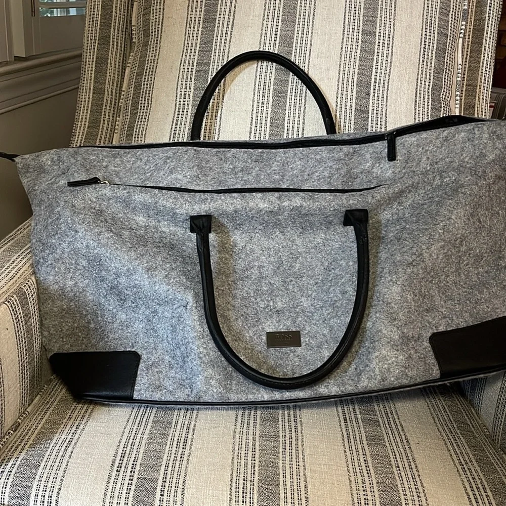 Hugo Boss Gray and black carry on/ weekender‎ tote bag